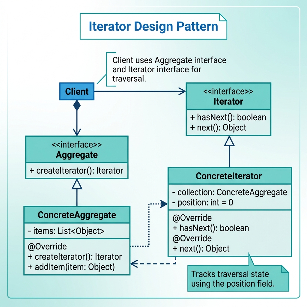 Iterator Pattern UML diagram