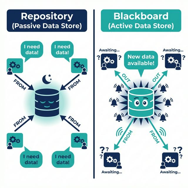 Repository (Passive) vs Blackboard (Active)