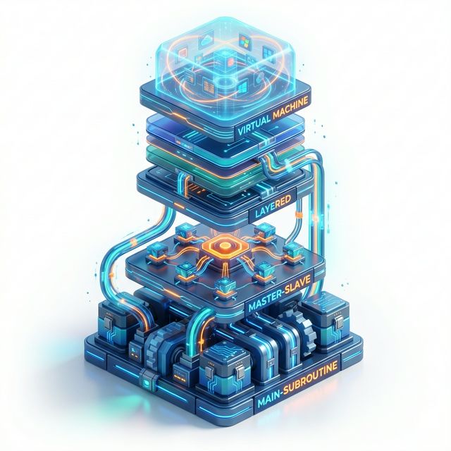 Futuristic Software Hierarchy Tower